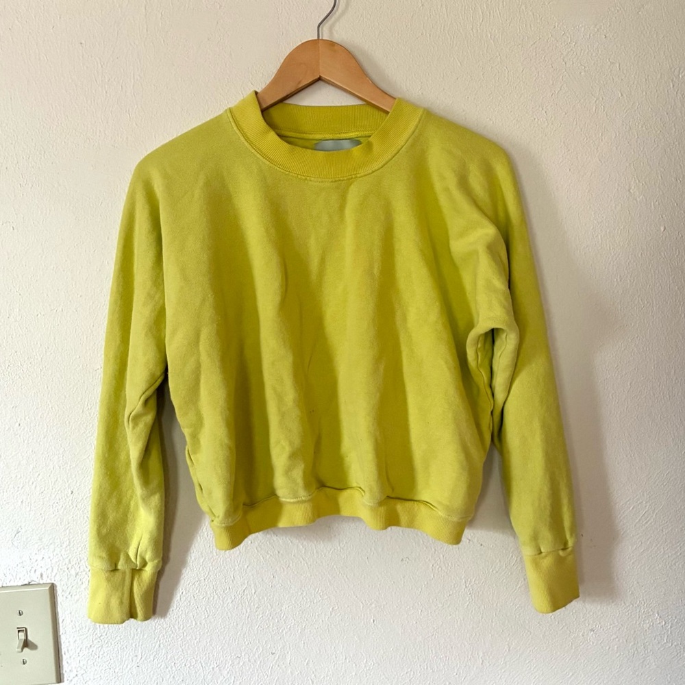 Aliya Wanek Citron Cotton Ami Crewneck Sweatshirt size small - Picture 4 of 9
